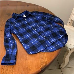 Juniors SO plaid button down - medium